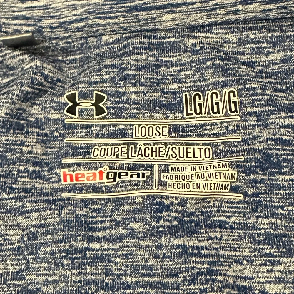 Under Armour Men's Heathered Blue Loose Fit Short-Sleeve Polo Size L - Picture 3 of 3